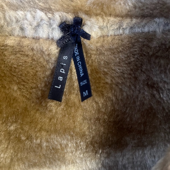 Lapis Penny Lane Coat Artsy Patchwork Print Faux Suede Lined Boho Hippie Retro M - Picture 9 of 10